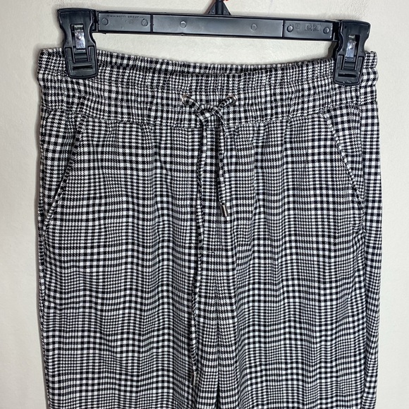 Bershka plaid houndstooth drawstring cuffed pants size S - Picture 3 of 10